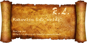 Rakovics László névjegykártya