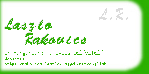laszlo rakovics business card